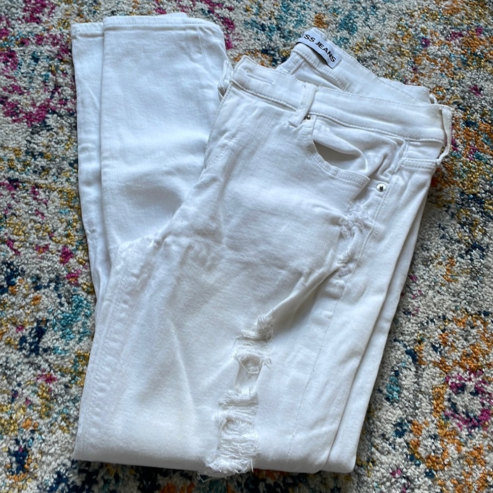 White express skinny ripped jeans